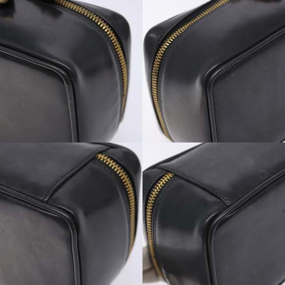 GUCCI Bamboo Vanity Hand Bag Patent Leather Navy Gold 032 1705 032 1705 - Picture 10 of 12